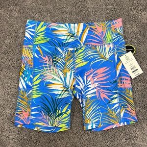 💎 NWT blue floral bike shorts size L